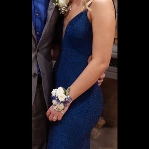 Navy Blue Sparkly Jovani Prom Dress Size 2